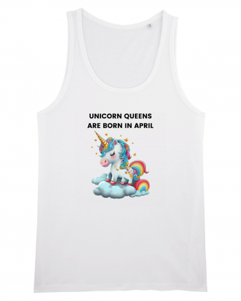 Unicorn mesaj UNICORN QUEENS ARE BORN IN april,  design 1 White