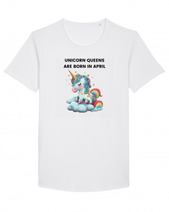 Unicorn mesaj UNICORN QUEENS ARE BORN IN april,  design 1 White