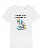 Unicorn mesaj UNICORN QUEENS ARE BORN IN may,  design 1 Tricou mânecă scurtă  Copii Mini Creator