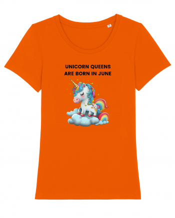 Unicorn mesaj UNICORN QUEENS ARE BORN IN june,  design 1 Bright Orange