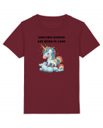 Unicorn mesaj UNICORN QUEENS ARE BORN IN june,  design 1 Tricou mânecă scurtă  Copii Mini Creator