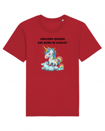 Unicorn mesaj UNICORN QUEENS ARE BORN IN august,  design 1 Red