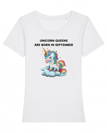 Unicorn mesaj UNICORN QUEENS ARE BORN IN september,  design 1 White