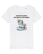 Unicorn mesaj UNICORN QUEENS ARE BORN IN september,  design 1 Tricou mânecă scurtă  Copii Mini Creator