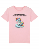 Unicorn mesaj UNICORN QUEENS ARE BORN IN octomber,  design 1 Tricou mânecă scurtă  Copii Mini Creator