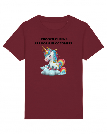 Unicorn mesaj UNICORN QUEENS ARE BORN IN octomber,  design 1 Burgundy