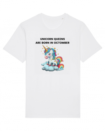 Unicorn mesaj UNICORN QUEENS ARE BORN IN octomber,  design 1 White