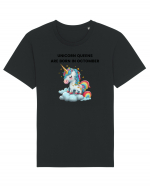 Unicorn mesaj UNICORN QUEENS ARE BORN IN octomber,  design 1 Tricou mânecă scurtă Unisex Rocker