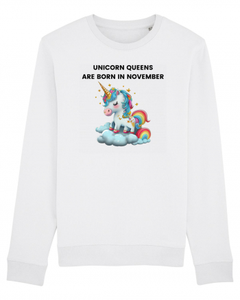 Unicorn mesaj UNICORN QUEENS ARE BORN IN november,  design 1 White