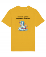 Unicorn mesaj UNICORN QUEENS ARE BORN IN december,  design 1 Tricou mânecă scurtă Unisex Rocker