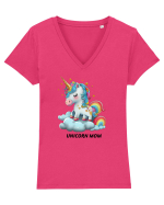 Unicorn mesaj UNICORN MOM,  design 1 Tricou mânecă scurtă guler V Damă Evoker