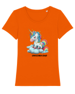 Unicorn mesaj UNICORN dad,  design 1 Tricou mânecă scurtă guler larg fitted Damă Expresser