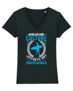 African Surf Culture Jeffreys Bay South Africa Tricou mânecă scurtă guler V Damă Evoker