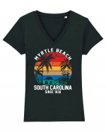 Myrtle Beach Since 1938 South Carolina Tricou mânecă scurtă guler V Damă Evoker