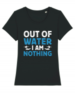 Out of water I am nothing Tricou mânecă scurtă guler larg fitted Damă Expresser