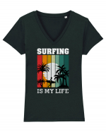 Surfing Is My Life Tricou mânecă scurtă guler V Damă Evoker