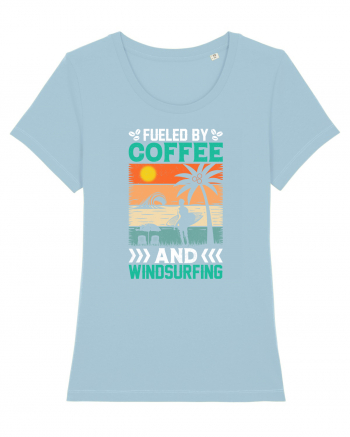 Fueled By Coffee And Windsurfing Sky Blue