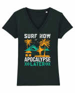 Surf Now Apocalypse Later Tricou mânecă scurtă guler V Damă Evoker