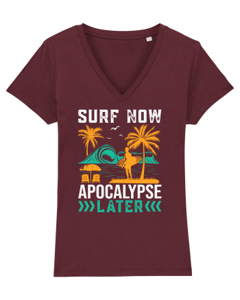 Surf Now Apocalypse Later Burgundy