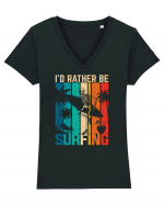 I'd rather be surfing Tricou mânecă scurtă guler V Damă Evoker