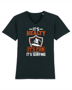 It's healthy it's fun it's surfing Tricou mânecă scurtă guler V Bărbat Presenter