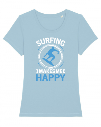 Surfing Makes Me Happy Sky Blue