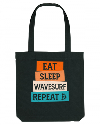 Eat Sleep Wavesurf Repeat Black