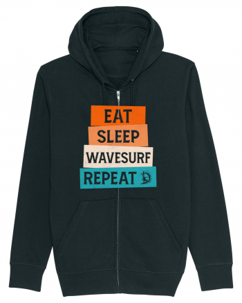 Eat Sleep Wavesurf Repeat Black