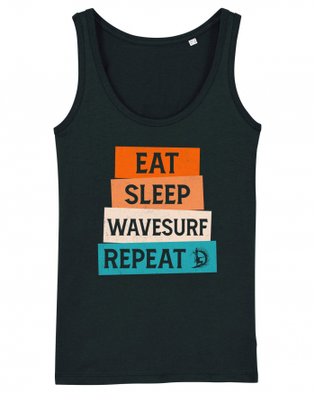 Eat Sleep Wavesurf Repeat Black