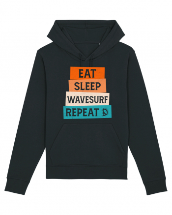 Eat Sleep Wavesurf Repeat Black