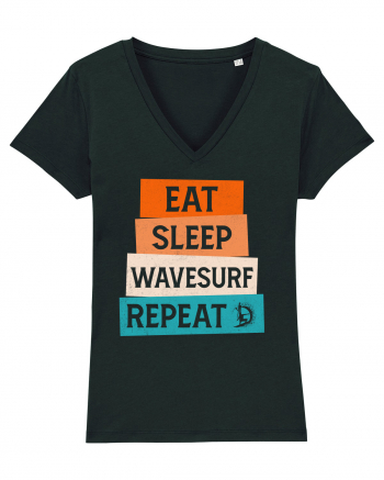 Eat Sleep Wavesurf Repeat Black