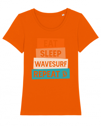 Eat Sleep Wavesurf Repeat Bright Orange