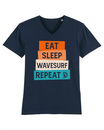 Eat Sleep Wavesurf Repeat French Navy