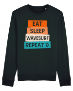 Eat Sleep Wavesurf Repeat Bluză mânecă lungă Unisex Rise