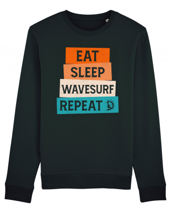 Eat Sleep Wavesurf Repeat Black