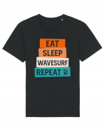 Eat Sleep Wavesurf Repeat Tricou mânecă scurtă Unisex Rocker