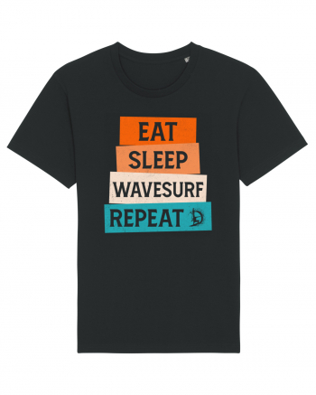 Eat Sleep Wavesurf Repeat Black