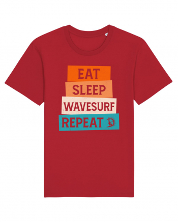 Eat Sleep Wavesurf Repeat Red