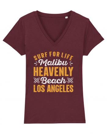 Surf For Life Malibu Heavenly Beach Los Angeles Burgundy