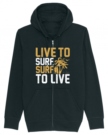 Live to surf, surf to live Black