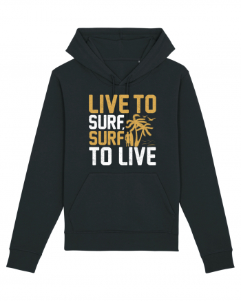 Live to surf, surf to live Black