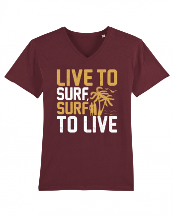 Live to surf, surf to live Burgundy