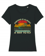 Surfing is almost a way to fly Tricou mânecă scurtă guler larg fitted Damă Expresser