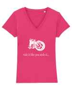 Ride it Tricou mânecă scurtă guler V Damă Evoker