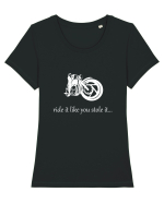 Ride it Tricou mânecă scurtă guler larg fitted Damă Expresser