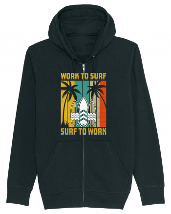 Work to surf, surf to work Black