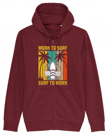 Work to surf, surf to work Burgundy