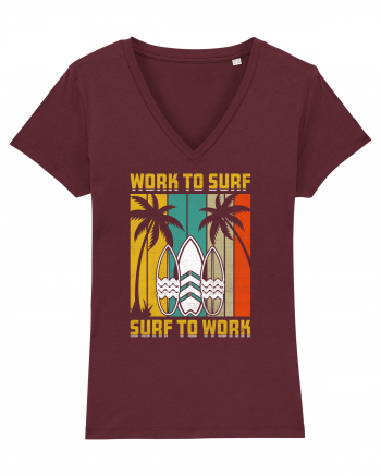 Work to surf, surf to work Burgundy