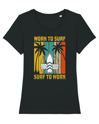 Work to surf, surf to work Black