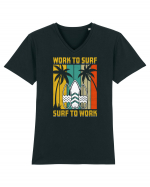 Work to surf, surf to work Tricou mânecă scurtă guler V Bărbat Presenter